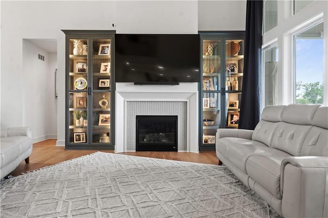 15318 W 172nd Pl, Olathe, KS 66062 - living room with wood finished floors and a fireplace