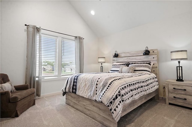 15318 W 172nd Pl, Olathe, KS 66062 - carpeted bedroom featuring baseboards, recessed lighting, and high vaulted ceiling