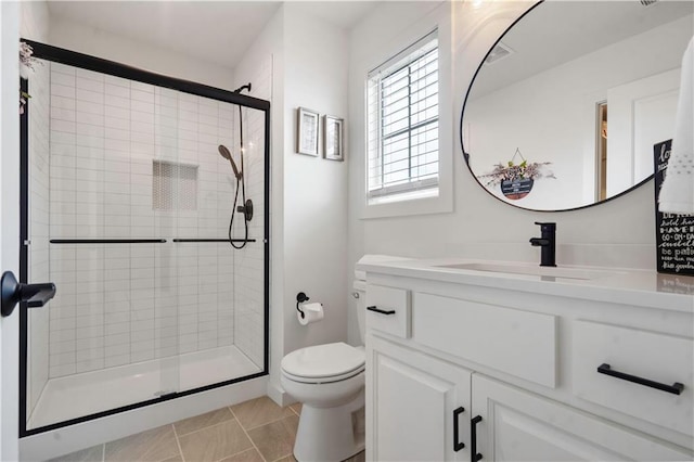 15318 W 172nd Pl, Olathe, KS 66062 - bathroom featuring toilet, vanity, and a stall shower
