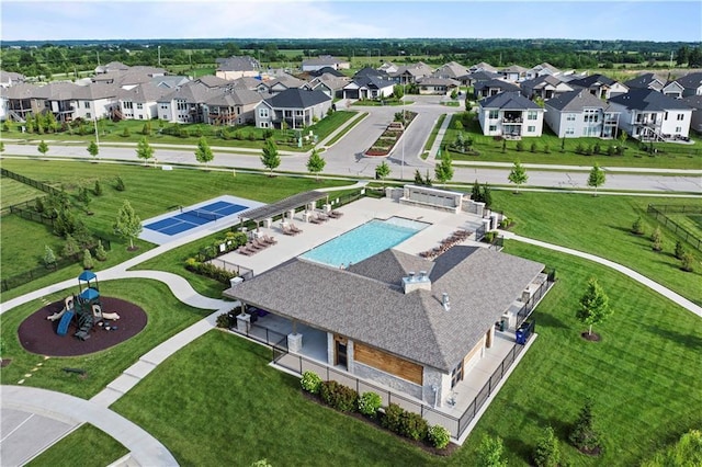 15318 W 172nd Pl, Olathe, KS 66062 - aerial view of residential area with a pool area