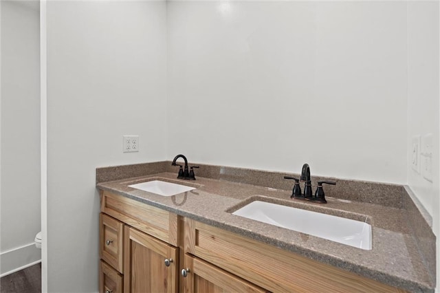 1003 Commercial St, Atchison, KS 66002 - bathroom with double vanity and toilet