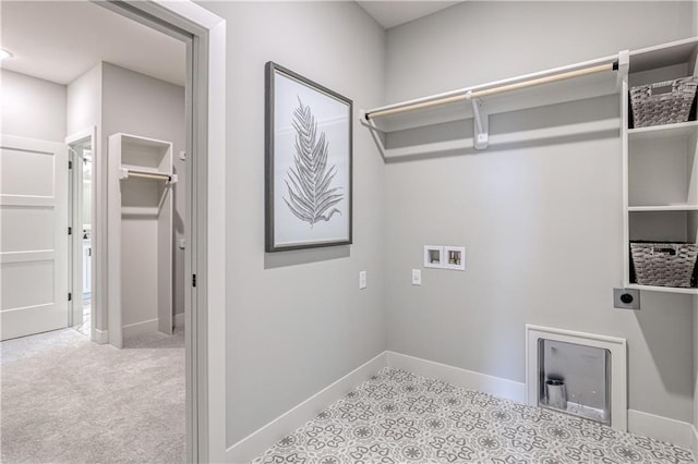 17162 S Hall St, Olathe, KS 66062 - washroom with hookup for a washing machine, hookup for an electric dryer, and baseboards