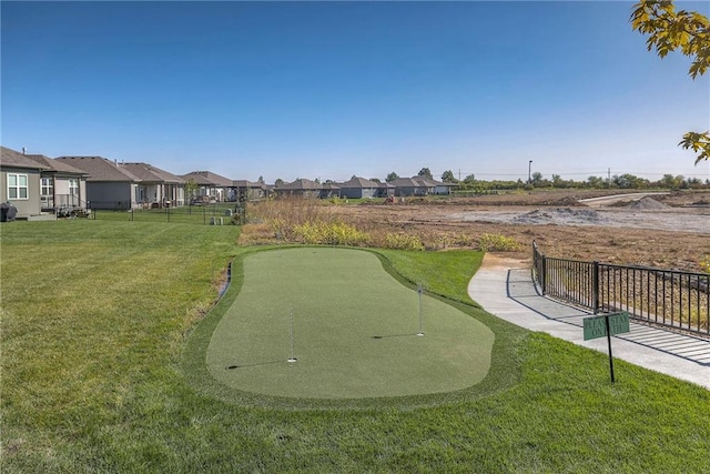 17162 S Hall St, Olathe, KS 66062 - view of yard featuring a putting green and a residential view