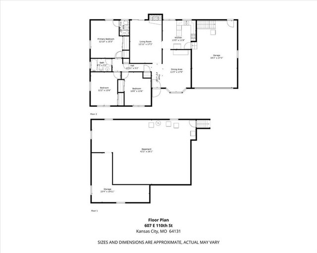 607 E 110th St, Kansas City, MO 64131 - home floor plan