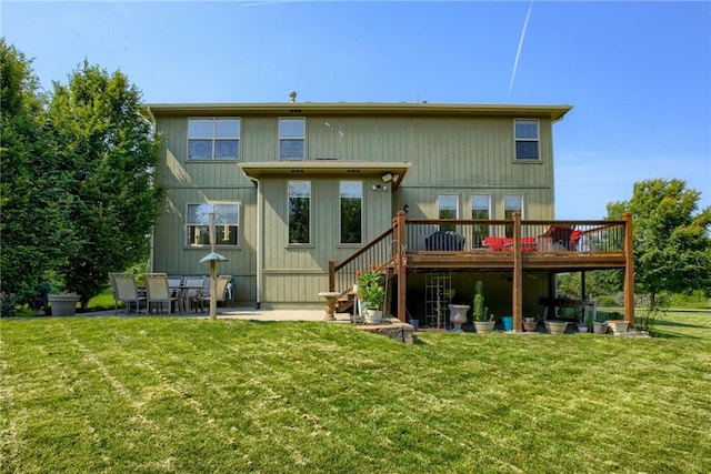 25005 W 85th Ter, Lenexa, KS 66227 - back of house featuring a wooden deck, a yard, stairway, and a patio area