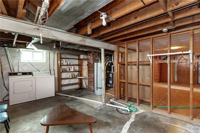 6038 Catalina St, Fairway, KS 66205 - basement featuring gas water heater and separate washer and dryer
