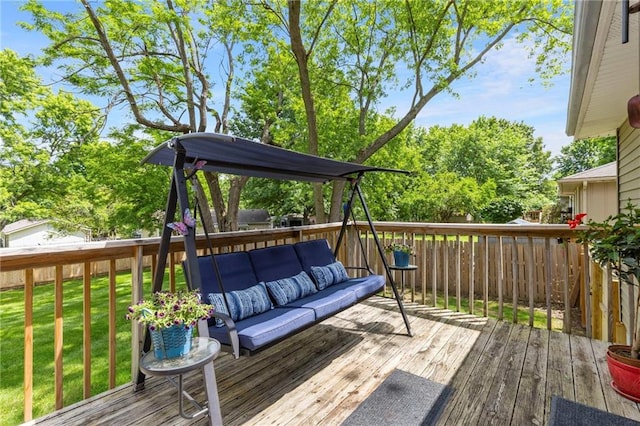 215 SE Country Ln, Lees Summit, MO 64063 - wooden terrace featuring outdoor lounge area