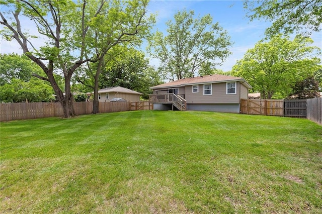 215 SE Country Ln, Lees Summit, MO 64063 - view of yard featuring a deck