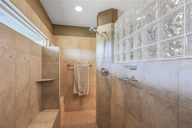 13808 Richards St, Overland Park, KS 66221 - bathroom featuring a walk in shower and recessed lighting