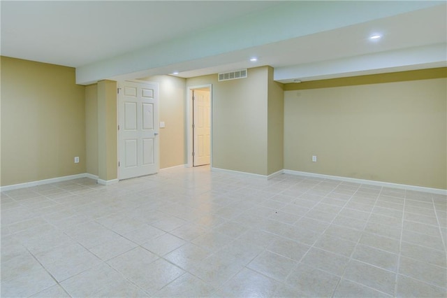8815 Timber Creek Ln, Pleasant Valley, MO 64068 - finished below grade area with recessed lighting, baseboards, and light tile patterned floors