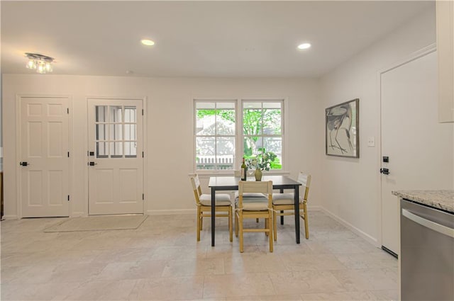 4300 W 112th St, Leawood, KS 66211 - dining room featuring baseboards and recessed lighting
