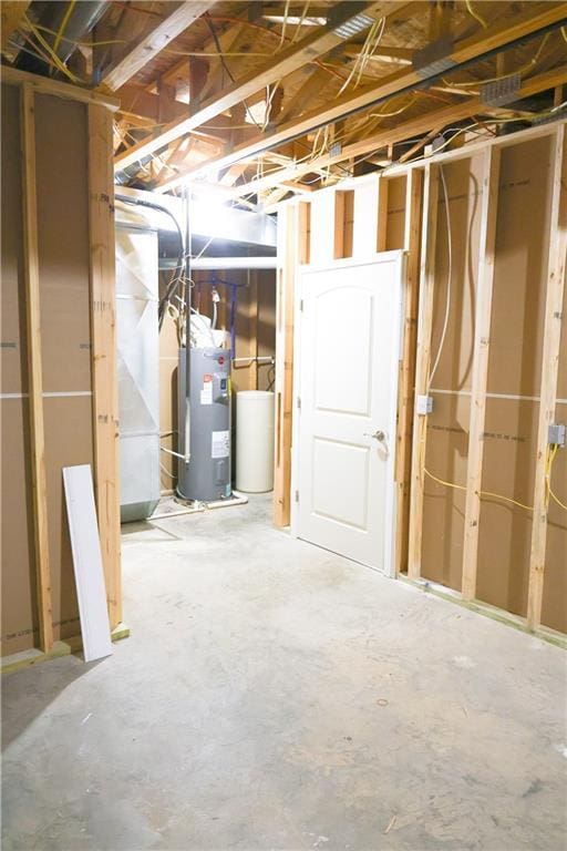 2404 Edmonds Ct, Columbia, MO 65203 - unfinished basement with electric water heater and a water softener