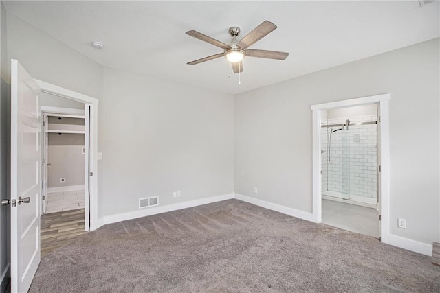 151 SE 225th Rd, Warrensburg, MO 64093 - unfurnished bedroom featuring carpet flooring, baseboards, a ceiling fan, and ensuite bath