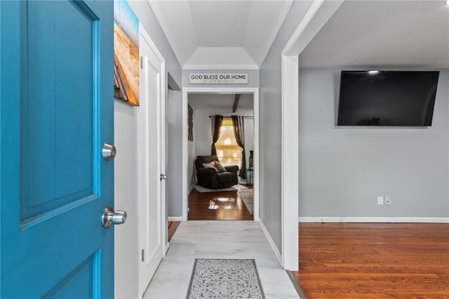 10538 Cleveland Ave, Kansas City, MO 64137 - foyer entrance with baseboards and light wood finished floors