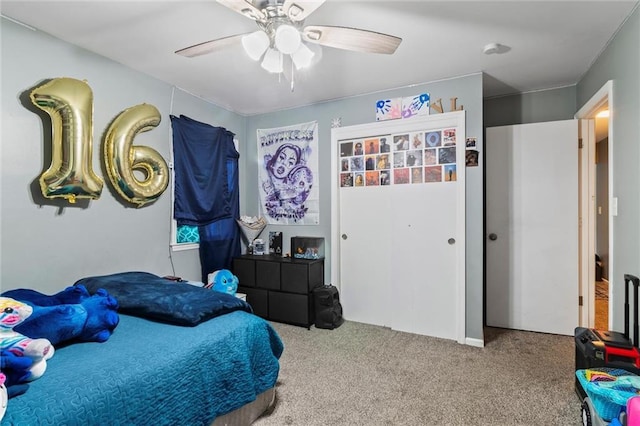 10538 Cleveland Ave, Kansas City, MO 64137 - carpeted bedroom featuring a ceiling fan