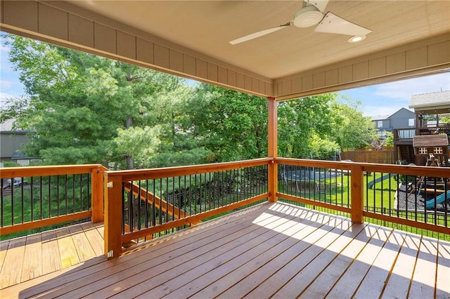 21419 W 47th Ter, Shawnee, KS 66218 - wooden deck with ceiling fan