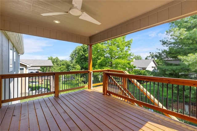 21419 W 47th Ter, Shawnee, KS 66218 - deck featuring a ceiling fan