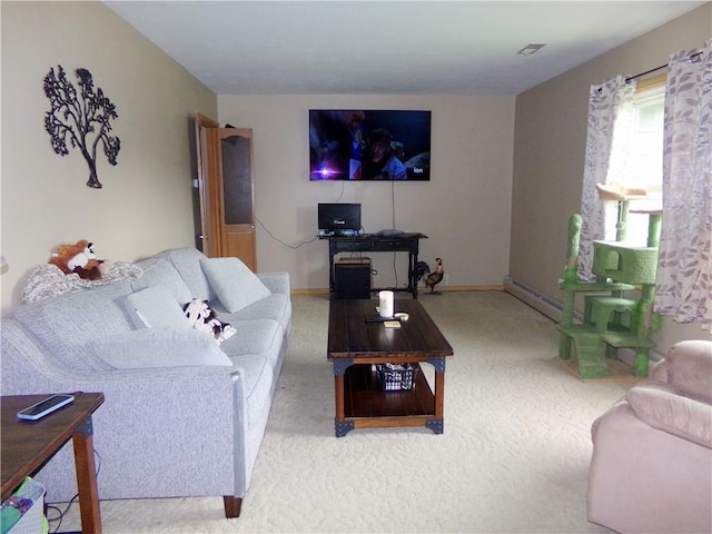 4426 Shrine Park Rd, Leavenworth, KS 66048 - living area with carpet flooring, baseboard heating, and baseboards