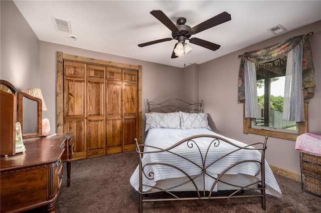 19819 Mclouth Rd, Tonganoxie, KS 66086 - carpeted bedroom with ceiling fan and baseboards