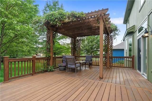 10154 N Lane Dr, Kansas City, MO 64157 - wooden terrace featuring a pergola