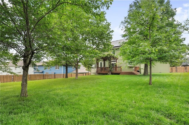10154 N Lane Dr, Kansas City, MO 64157 - view of yard featuring a wooden deck