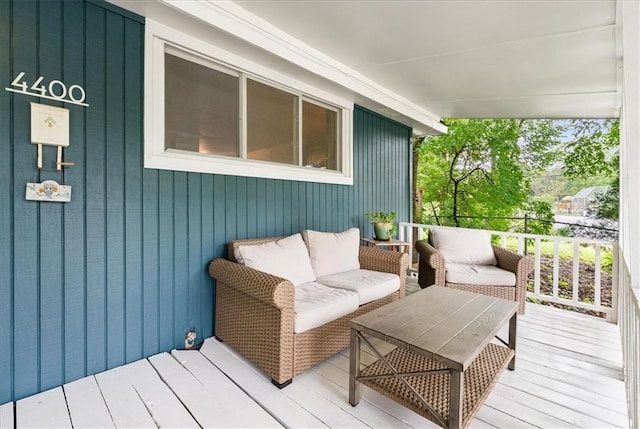 4400 Elledge Dr, Roeland Park, KS 66205 - wooden deck featuring an outdoor hangout area