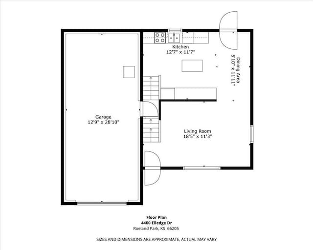 4400 Elledge Dr, Roeland Park, KS 66205 - floor plan / room layout