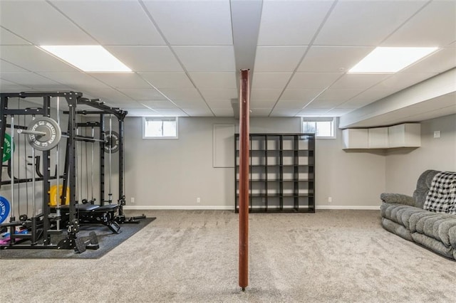 5309 NE Rainbow Cir, Lees Summit, MO 64064 - workout area with carpet floors, healthy amount of natural light, and baseboards