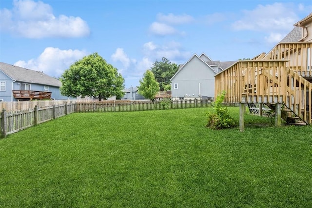 5309 NE Rainbow Cir, Lees Summit, MO 64064 - view of yard with a wooden deck