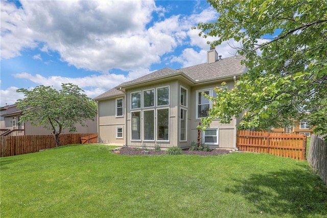833 SW Harvest Dr, Grain Valley, MO 64029 - rear view of property with a chimney and a shingled roof