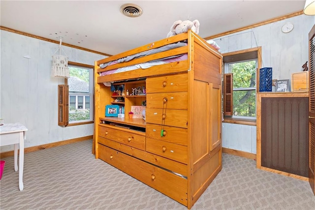 424 S Elm St, Ottawa, KS 66067 - bedroom with carpet, baseboards, and ornamental molding