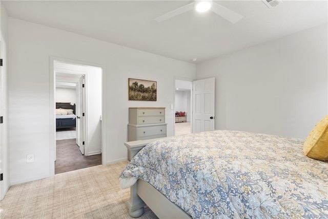 4424 NE Shadow Valley Cir, Lees Summit, MO 64064 - bedroom featuring carpet floors, ceiling fan, and baseboards