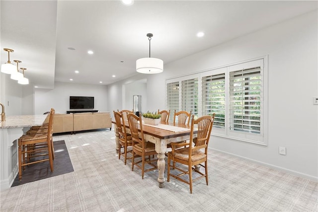 4424 NE Shadow Valley Cir, Lees Summit, MO 64064 - dining space with recessed lighting, light carpet, and baseboards
