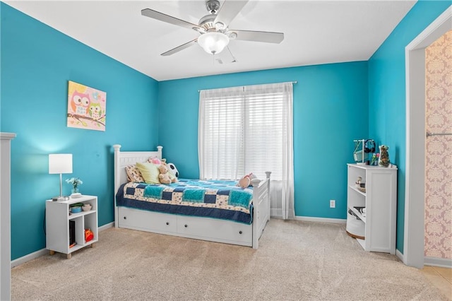 13897 W 140th St, Olathe, KS 66062 - carpeted bedroom featuring baseboards and ceiling fan