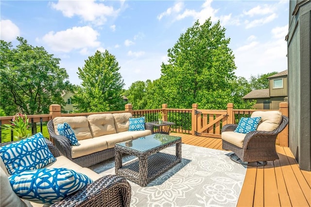 13897 W 140th St, Olathe, KS 66062 - wooden deck with an outdoor hangout area