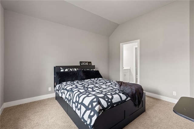 5947 N Cosby St, Kansas City, MO 64151 - bedroom featuring carpet flooring, baseboards, and lofted ceiling