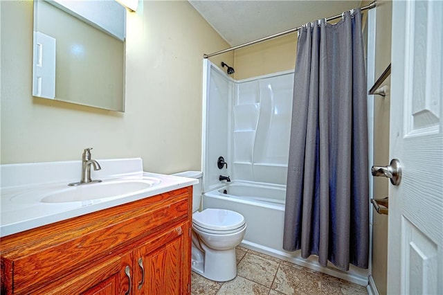1604 S 105th Ter, Edwardsville, KS 66111 - bathroom featuring toilet, vanity, shower / bath combination with curtain, and tile patterned flooring