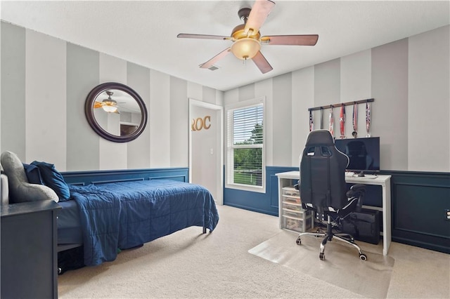 11412 S Lakecrest Dr, Olathe, KS 66061 - bedroom featuring carpet floors, a desk, and ceiling fan