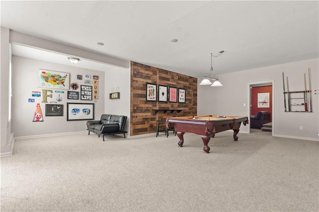 11412 S Lakecrest Dr, Olathe, KS 66061 - rec room featuring pool table, carpet flooring, and baseboards