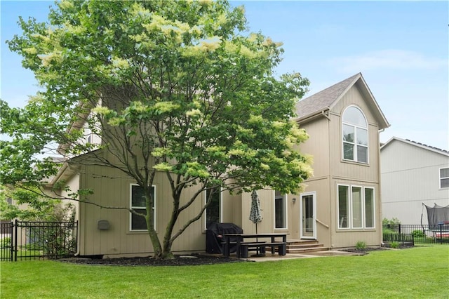 11412 S Lakecrest Dr, Olathe, KS 66061 - rear view of property with entry steps and a patio