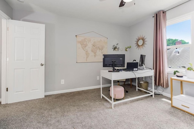 920 S Washington St, Independence, MO 64050 - carpeted office space featuring a ceiling fan and baseboards