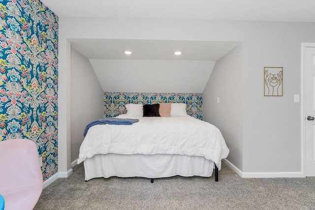 920 S Washington St, Independence, MO 64050 - carpeted bedroom with vaulted ceiling and baseboards