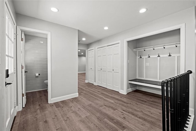 22617 155th St, Basehor, KS 66007 - mudroom with wood finished floors and recessed lighting