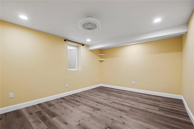 22617 155th St, Basehor, KS 66007 - finished basement featuring wood finished floors and recessed lighting