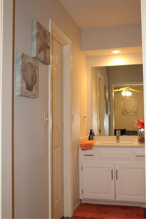 13810 W 53rd St, Shawnee, KS 66216 - bathroom with vanity and a ceiling fan