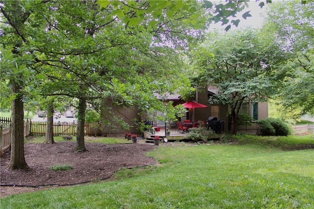 13810 W 53rd St, Shawnee, KS 66216 - view of yard featuring a wooden deck