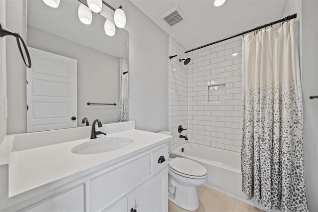 1709 SW Hightown Dr, Lees Summit, MO 64082 - full bathroom with vanity, shower / tub combo, and tile patterned floors