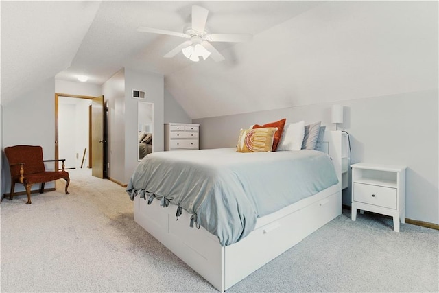 15206 W 85th St, Lenexa, KS 66219 - bedroom featuring carpet, lofted ceiling, and a ceiling fan