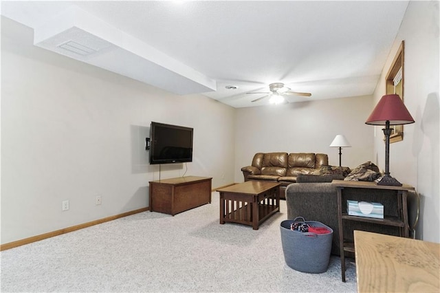 15206 W 85th St, Lenexa, KS 66219 - living area with carpet flooring and a ceiling fan