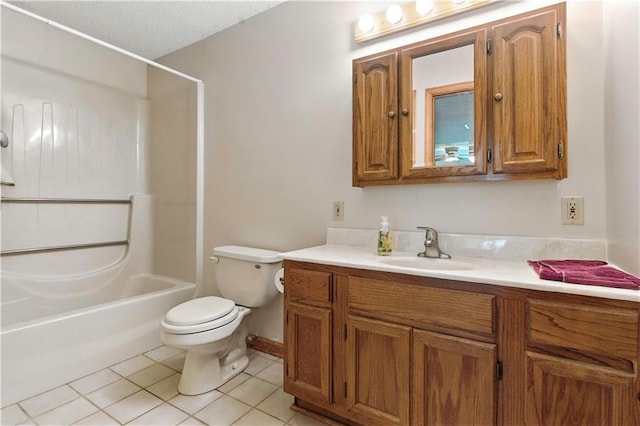 15206 W 85th St, Lenexa, KS 66219 - full bathroom with vanity, tile patterned floors, washtub / shower combination, and a textured ceiling